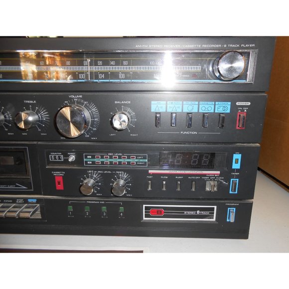 SOUNDESIGN 5958 AM/FM Stereo Receiver w/ Cassette Recorder/Player 8 track Player - Picture 4 of 12